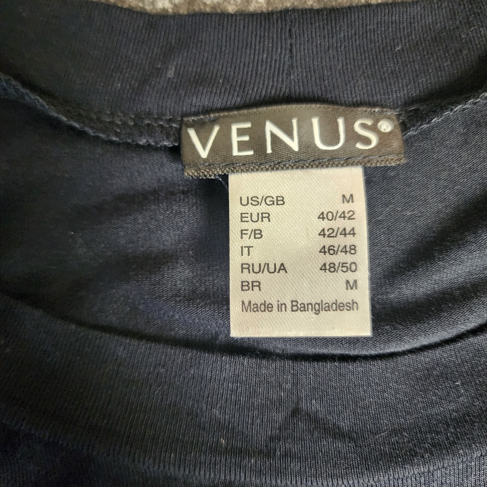 Venus Cold Shoulder Top Women's SZ M Black Rouched Bottom Summer Going Out - Picture 5 of 8